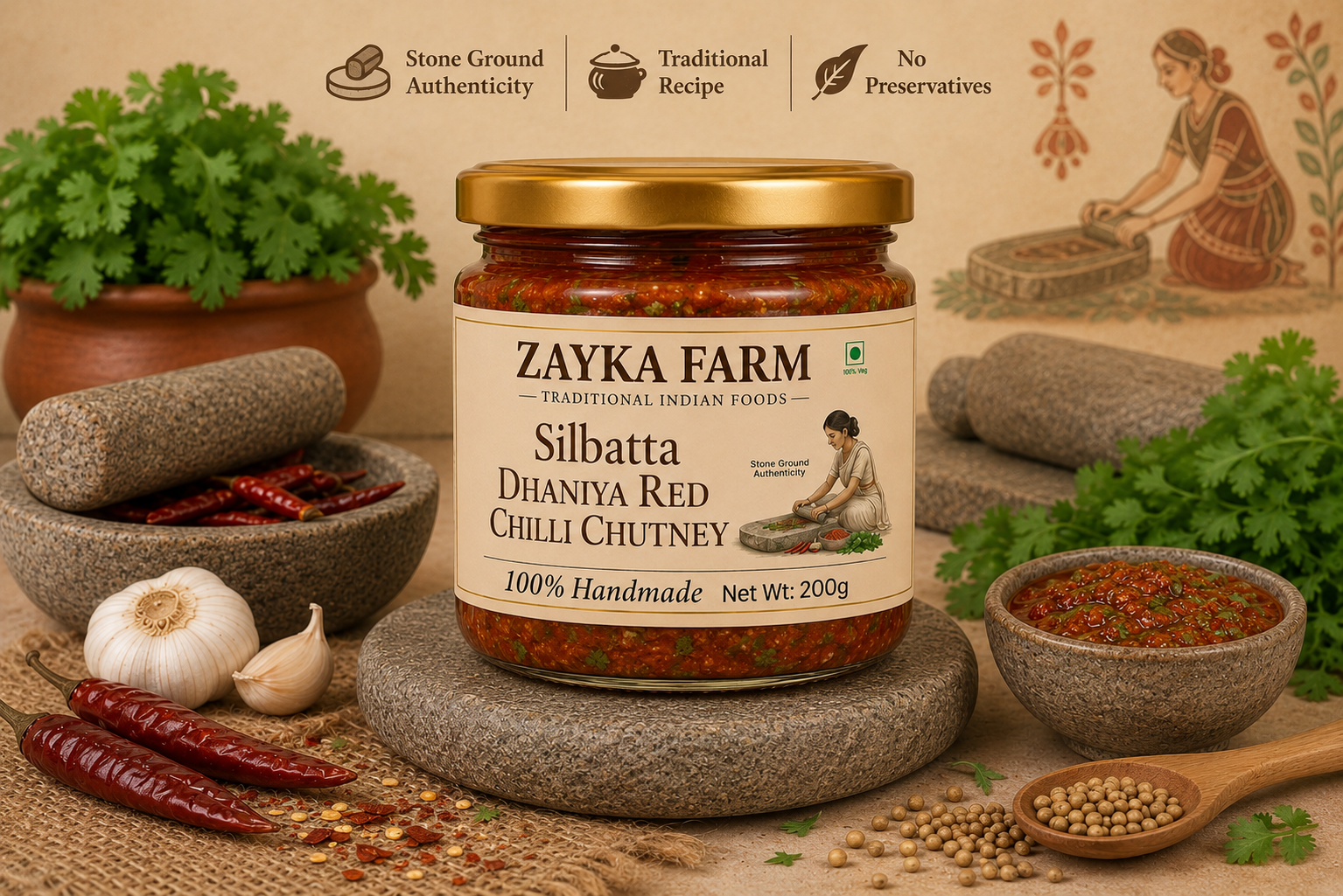 Silbatta Dhaniya Red Chilli Chutney