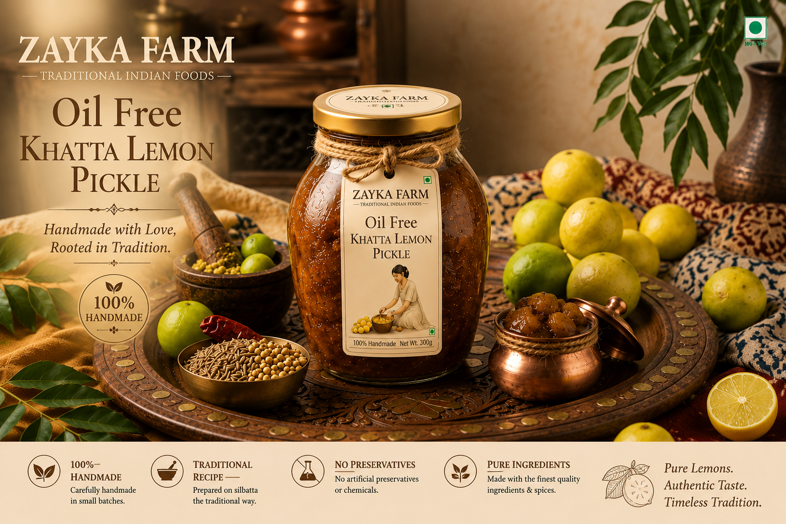 Oil Free Khatta Lemon Pickle